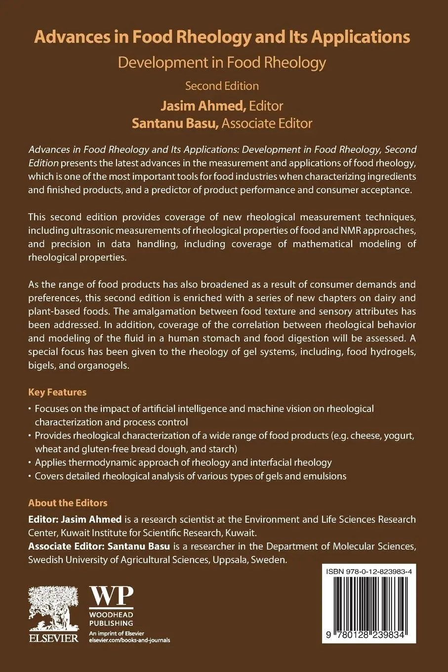 Rückseite: 9780128239834 | Advances in Food Rheology and Its Applications | Jasim Ahmed (u. a.)