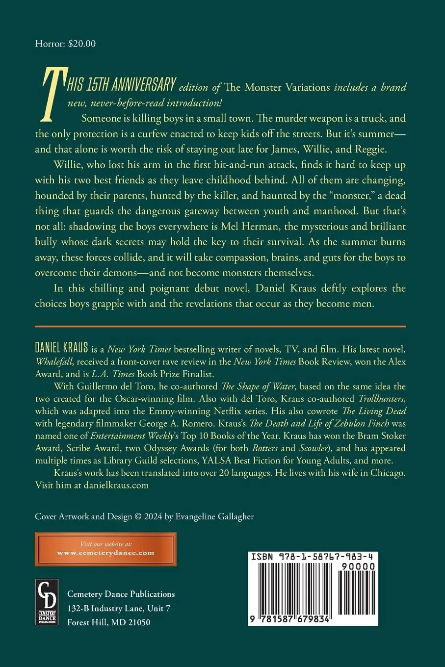 Rückseite: 9781587679834 | Monster Variations | Daniel Kraus | Taschenbuch | Englisch | 2024