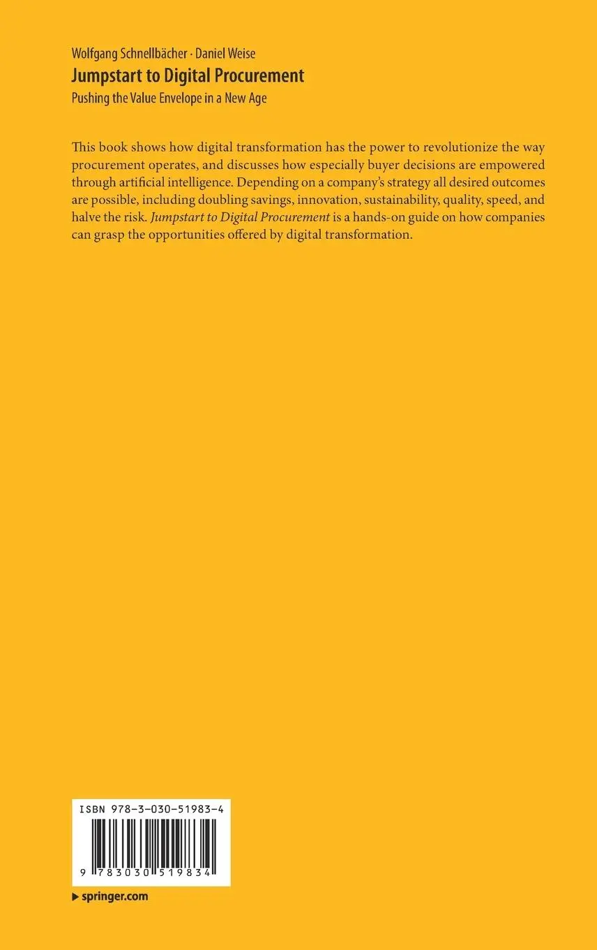 Rückseite: 9783030519834 | Jumpstart to Digital Procurement | Daniel Weise (u. a.) | Buch | xiv