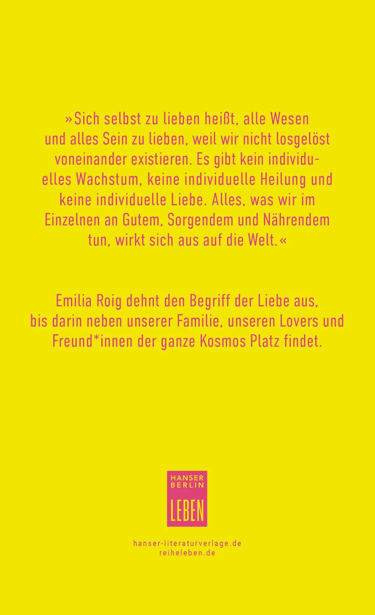 Bild: 9783446279834 | Lieben | Emilia Roig | Buch | Hanser Berlin LEBEN | 128 S. | Deutsch