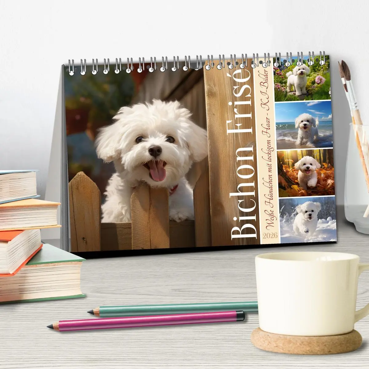 Bild: 9783457479834 | Bichon frisé, weiße Hündchen mit lockigem Haar (Tischkalender 2026...