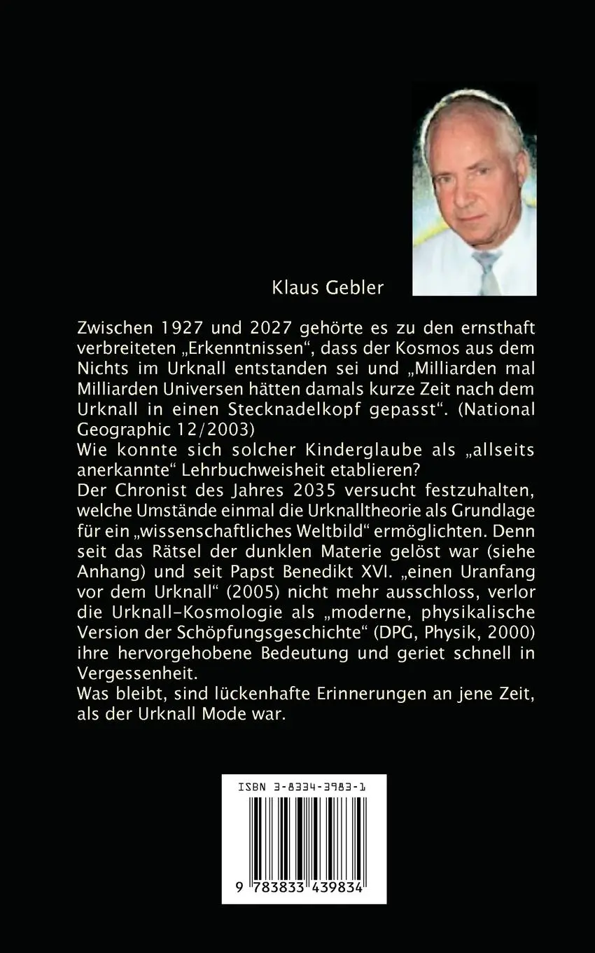 Rückseite: 9783833439834 | Als der Urknall Mode war | Erinnerungen an ein kurioses Weltmodell