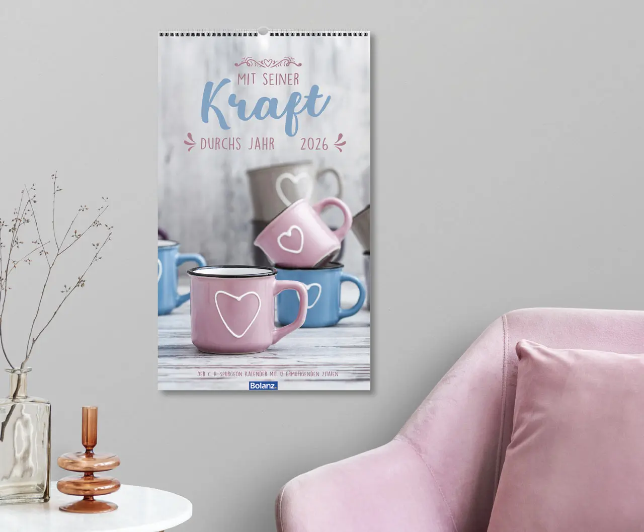 Cover: 9783866039834 | Mit seiner Kraft durchs Jahr 2026 - Wandkalender | Charles Spurgeon