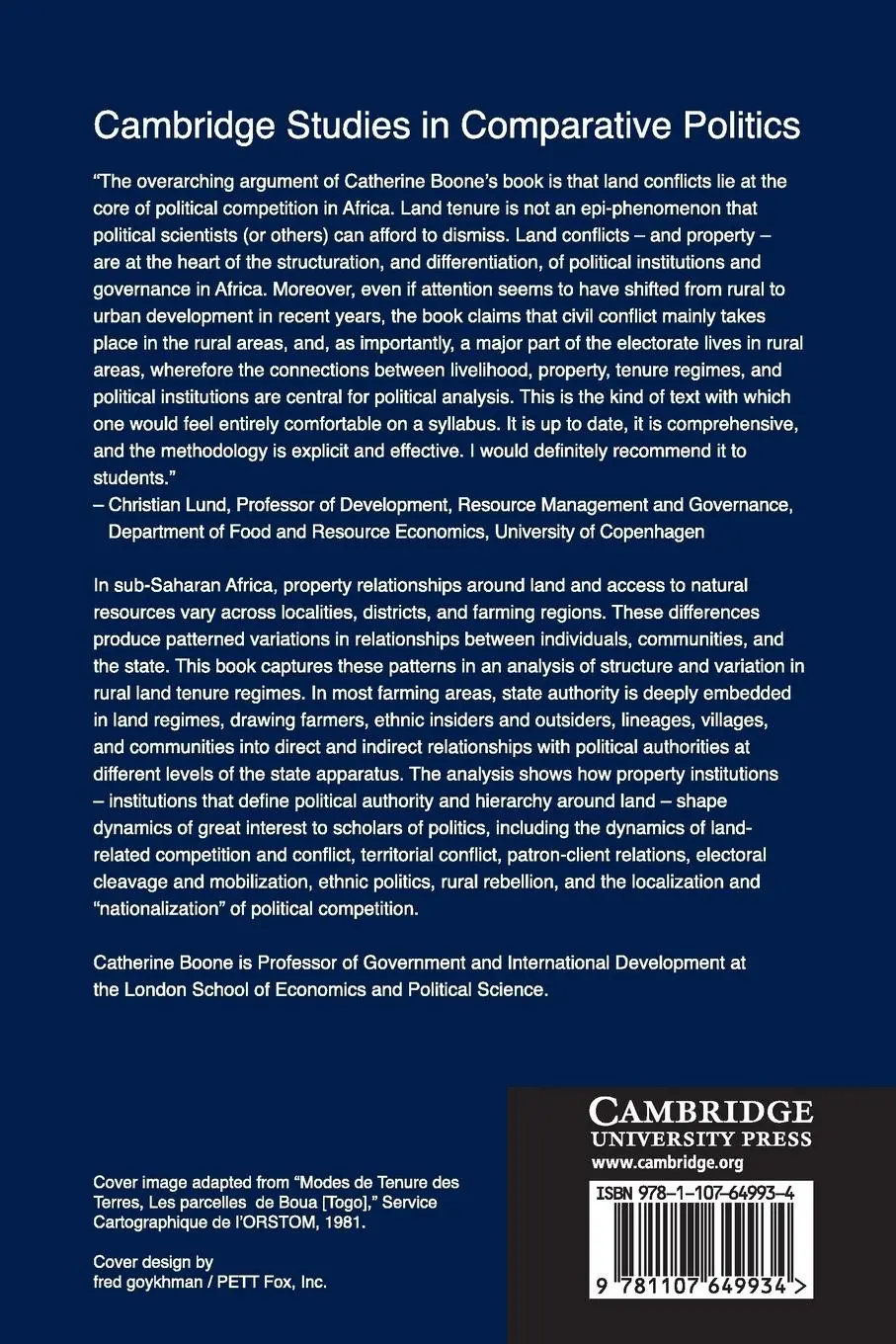 Rückseite: 9781107649934 | Property and Political Order in Africa | Catherine Boone | Taschenbuch