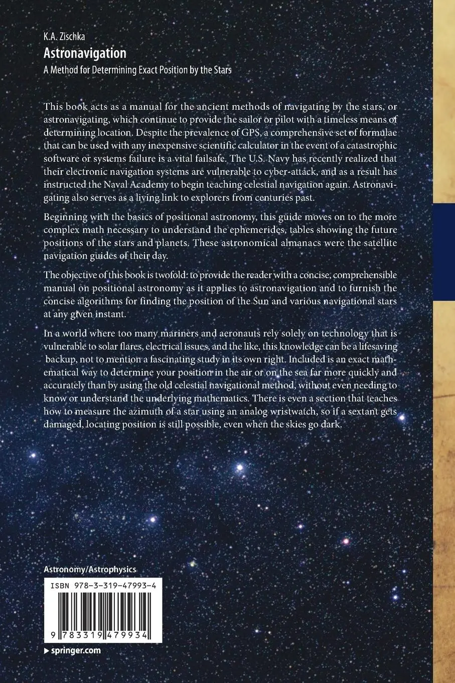 Rückseite: 9783319479934 | Astronavigation | A Method for Determining Exact Position by the Stars
