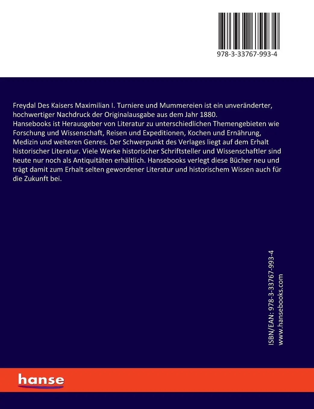 Rückseite: 9783337679934 | Freydal Des Kaisers Maximilian I. Turniere und Mummereien | I | Buch