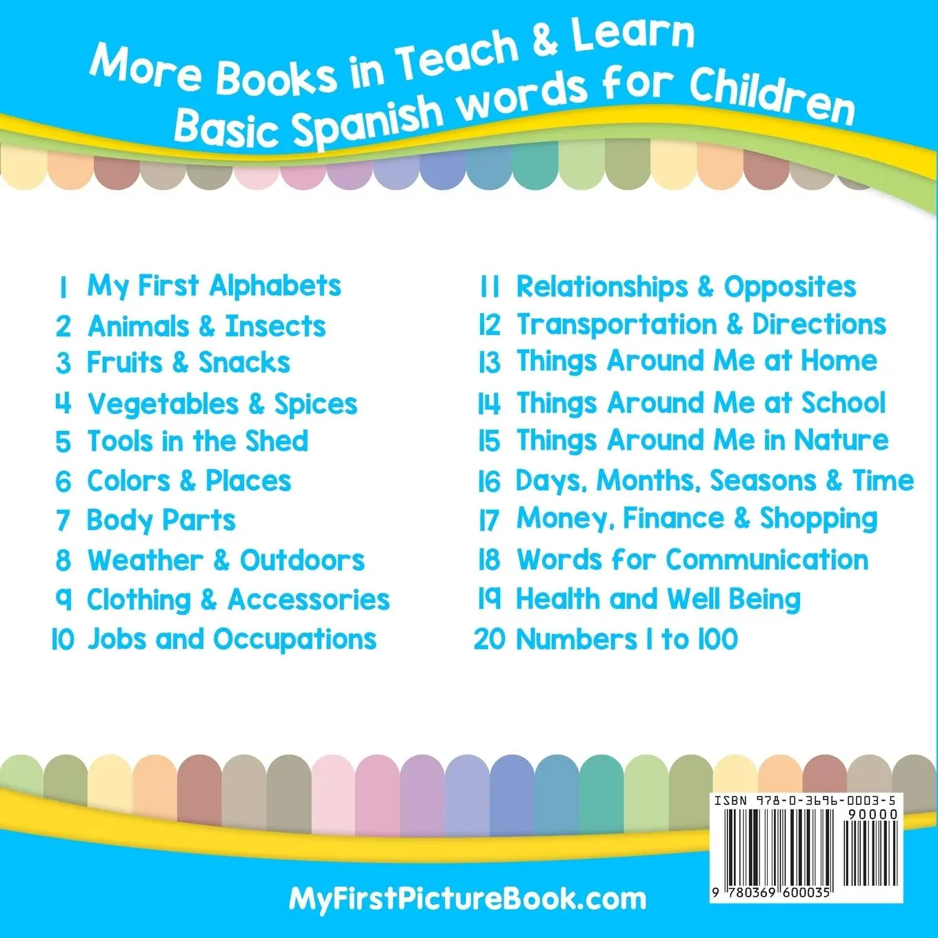 Rückseite: 9780369600035 | My First Spanish Alphabets Picture Book with English Translations | S.