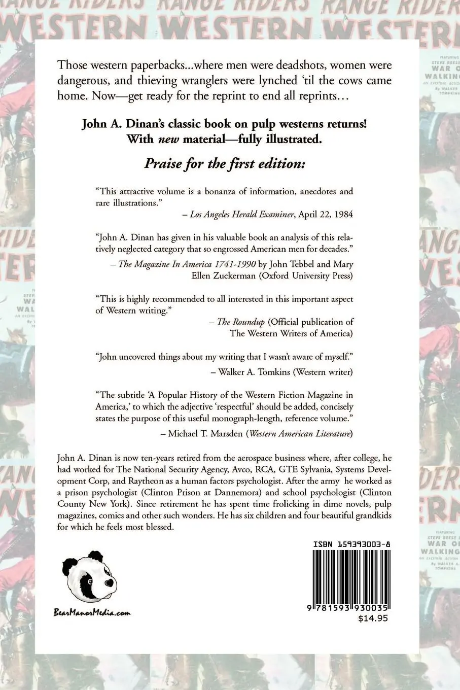 Rückseite: 9781593930035 | The Pulp Western | John A Dinan | Taschenbuch | Englisch | 2000