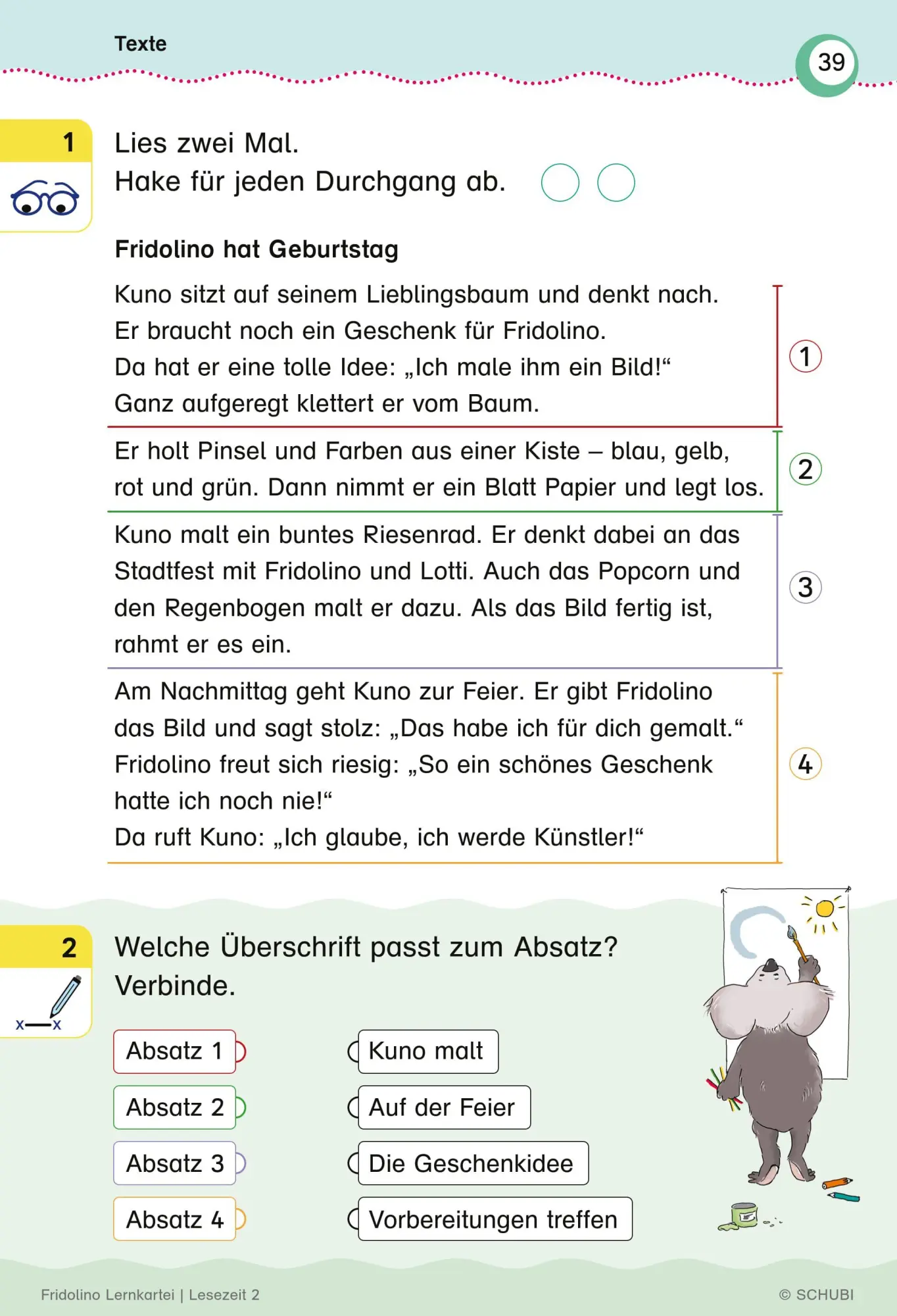 Bild: 9783072200035 | Fridolino-Lernkartei. Lesezeit 2. Schuljahr | Lehr-, Lern-, Bildkarten