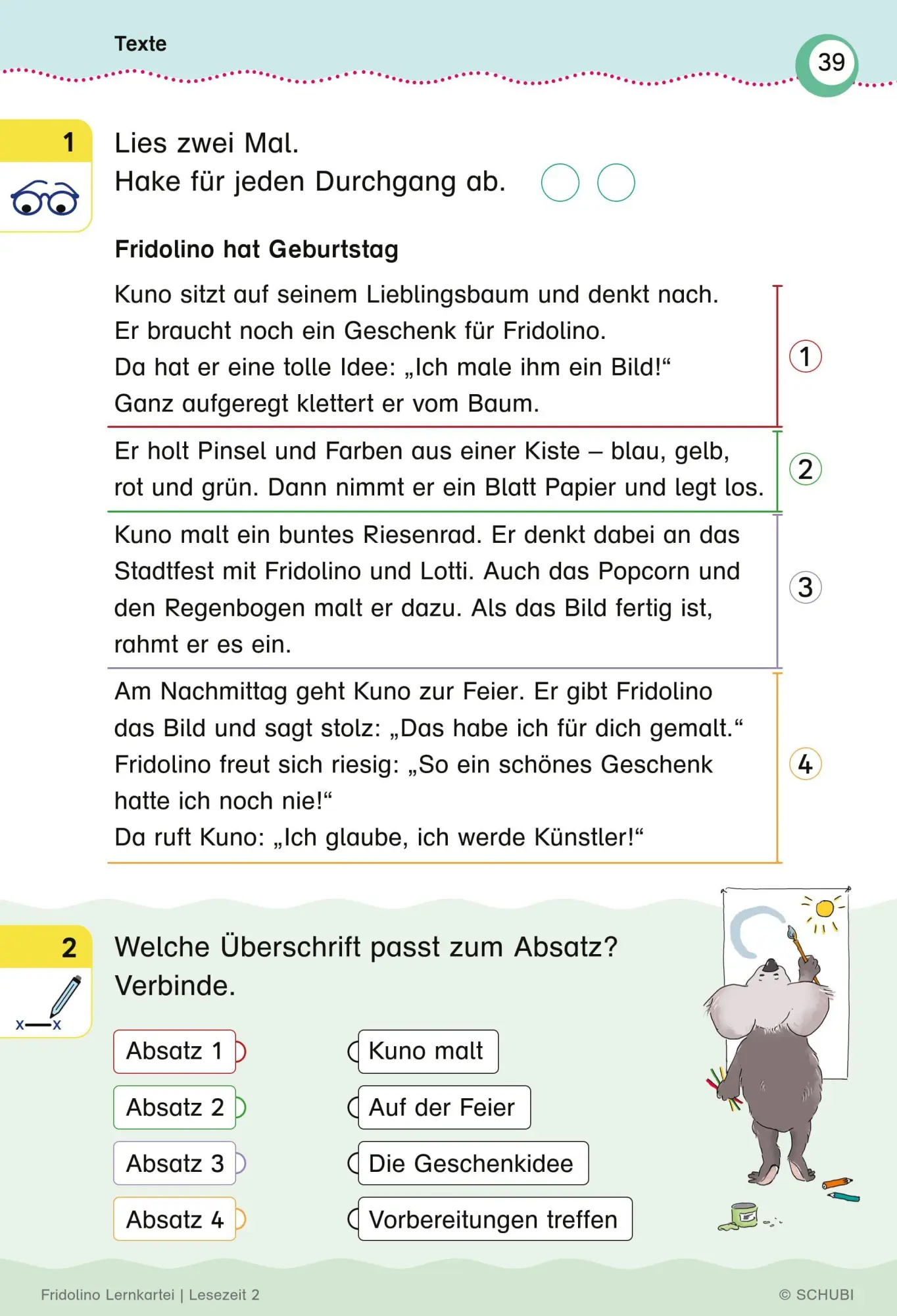 Bild: 9783072200035 | Fridolino-Lernkartei. Lesezeit 2. Schuljahr | Lehr-, Lern-, Bildkarten