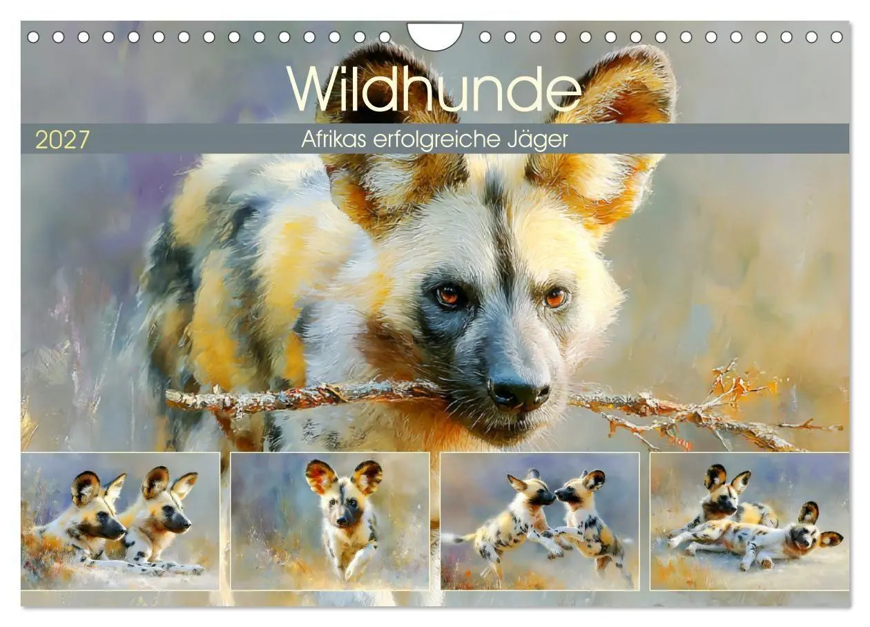 Cover: 9783516810035 | Wildhunde. Afrikas erfolgreiche Jäger (Wandkalender 2027 DIN A4...