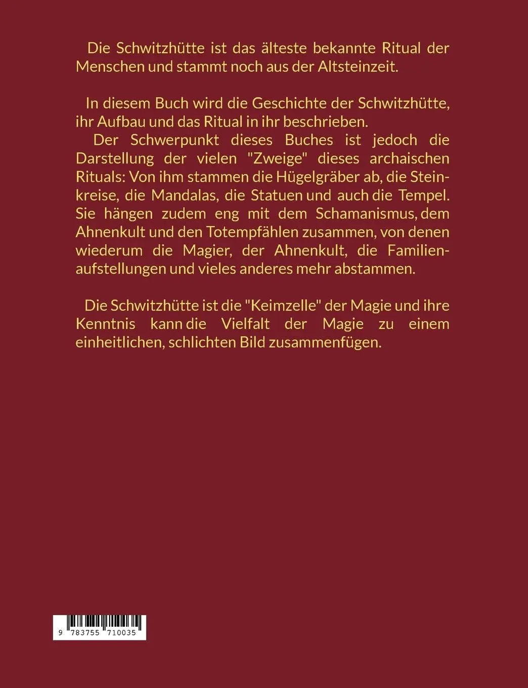 Rückseite: 9783755710035 | Schwitzhütten für Anfänger | Harry Eilenstein | Taschenbuch | 52 S.