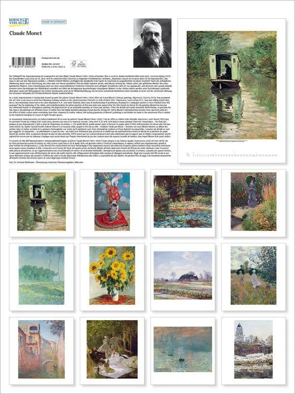 Bild: 9783819300035 | Claude Monet 2027 | Verlag Korsch | Kalender | Spiralbindung | 14 S.