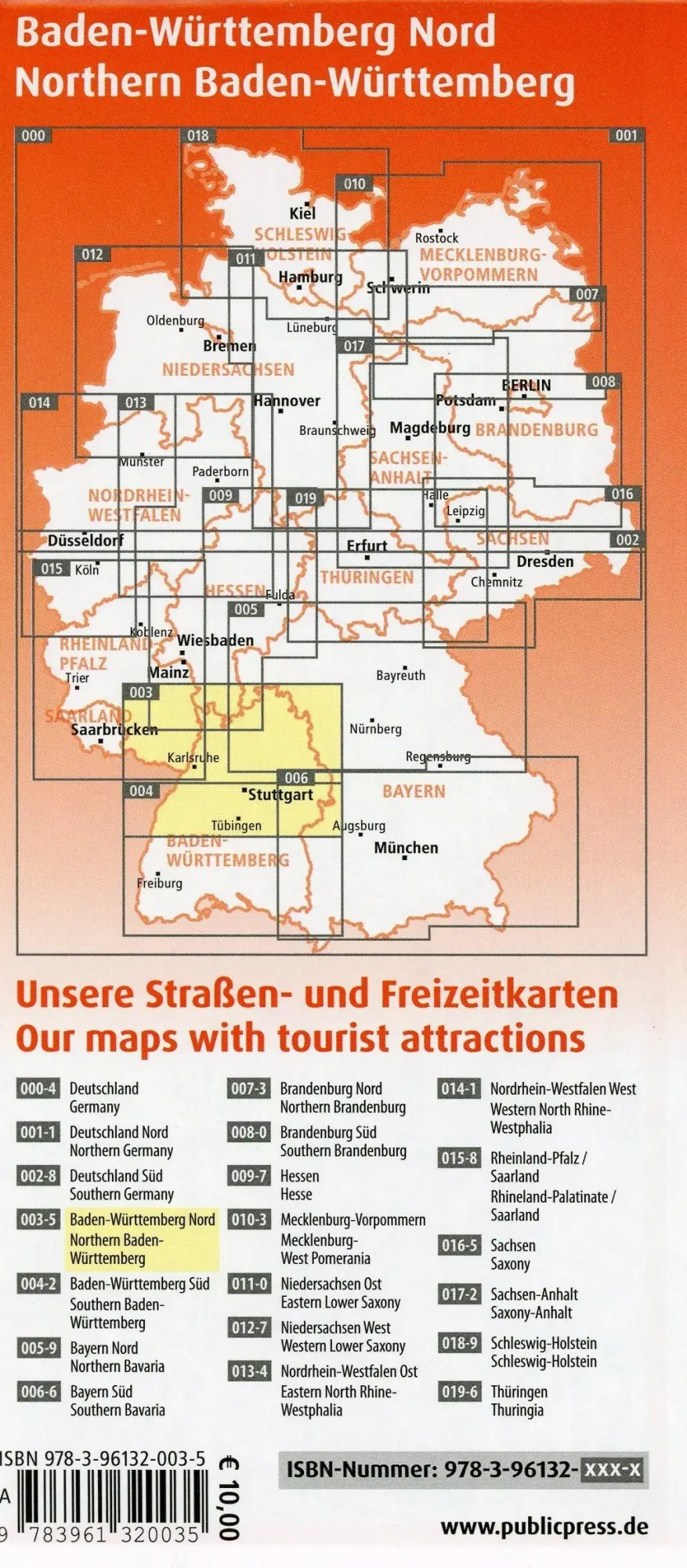 Bild: 9783961320035 | Baden-Württemberg-Nord. Straßen- und Freizeitkarte 1 : 200 000 | 2017