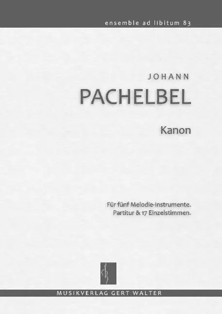 Cover: 9790502620035 | Pachelbel, J: Kanon | Johann Pachelbel | Geheftet | Deutsch | 2015