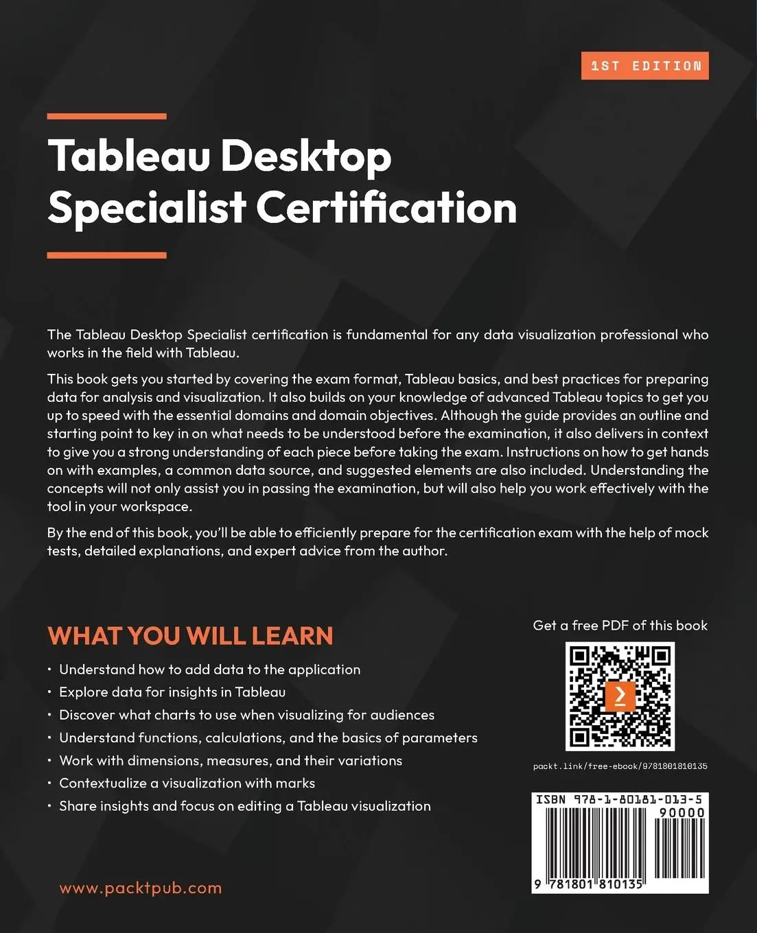 Rückseite: 9781801810135 | Tableau Desktop Specialist Certification | Adam Mico | Taschenbuch