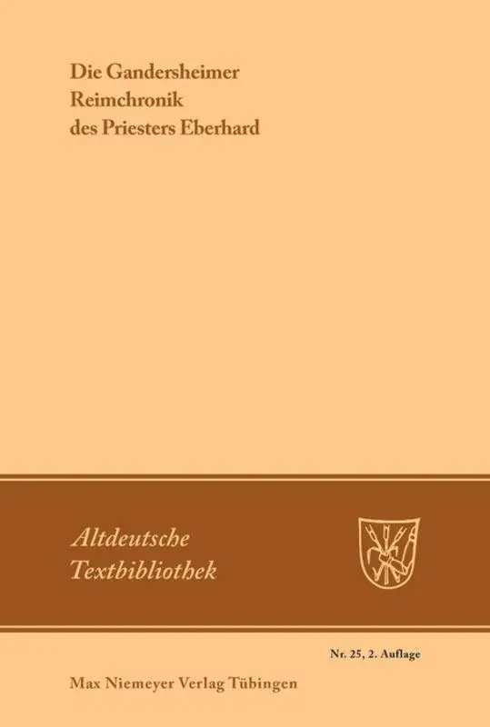 Cover: 9783484200135 | Die Gandersheimer Reimchronik | Ludwig Wolff | Taschenbuch | Deutsch