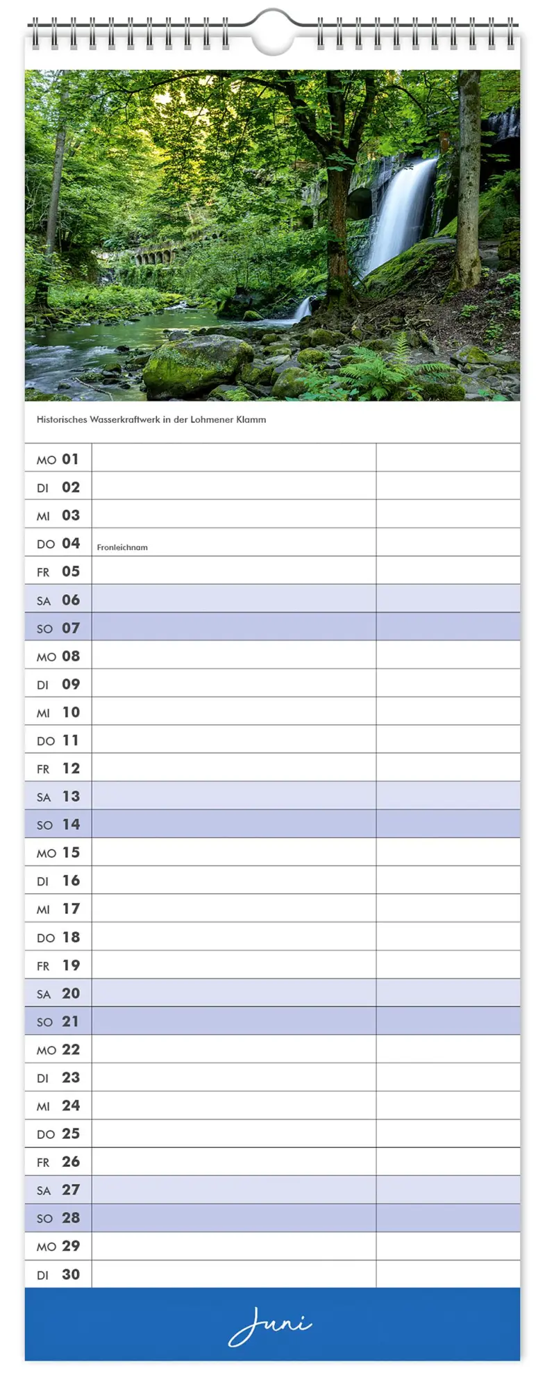 Bild: 9783910680135 | Küchenkalender Sächsische Schweiz 2026 | 15 x 40 cm weißes Kalendarium