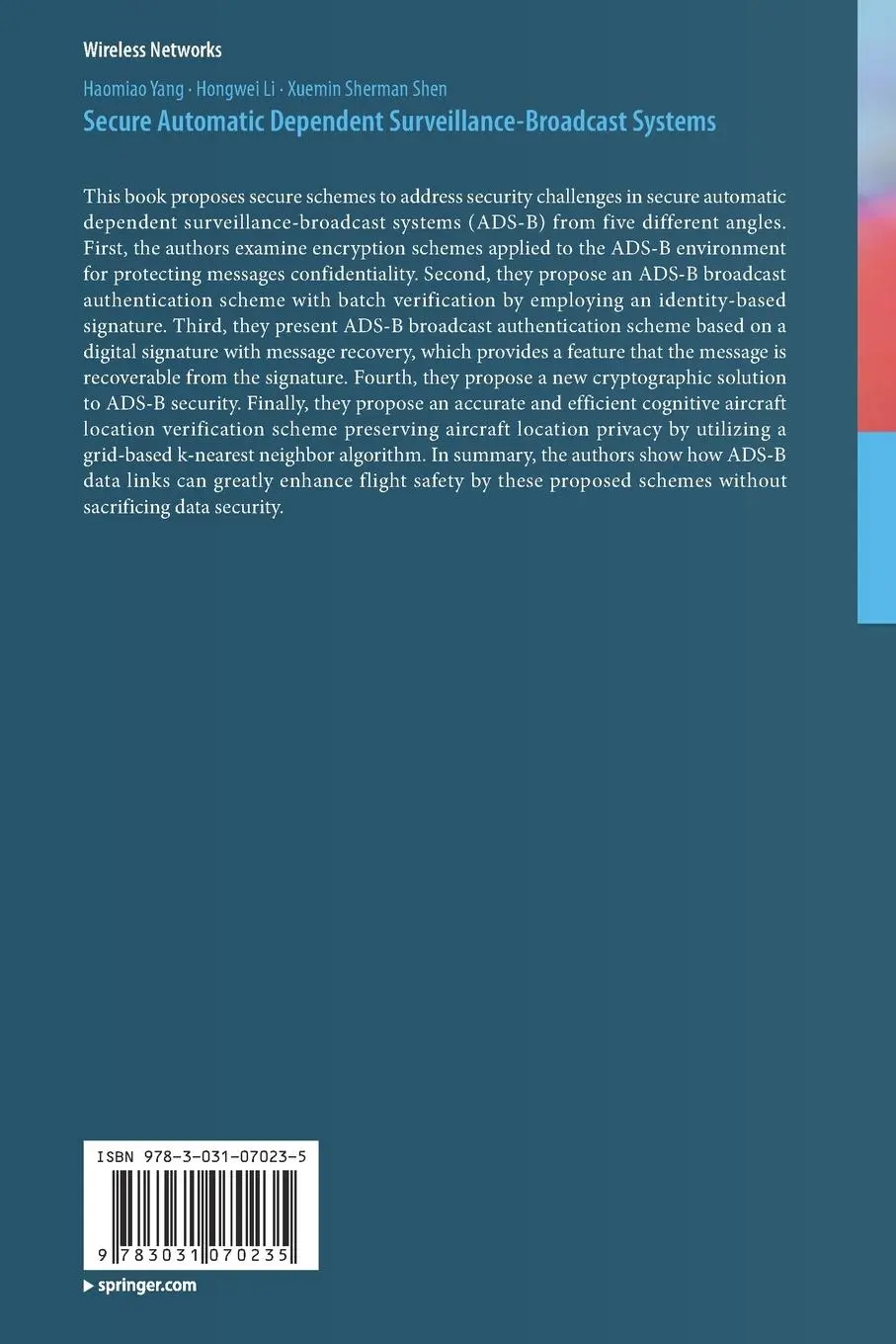 Rückseite: 9783031070235 | Secure Automatic Dependent Surveillance-Broadcast Systems | Buch | xv