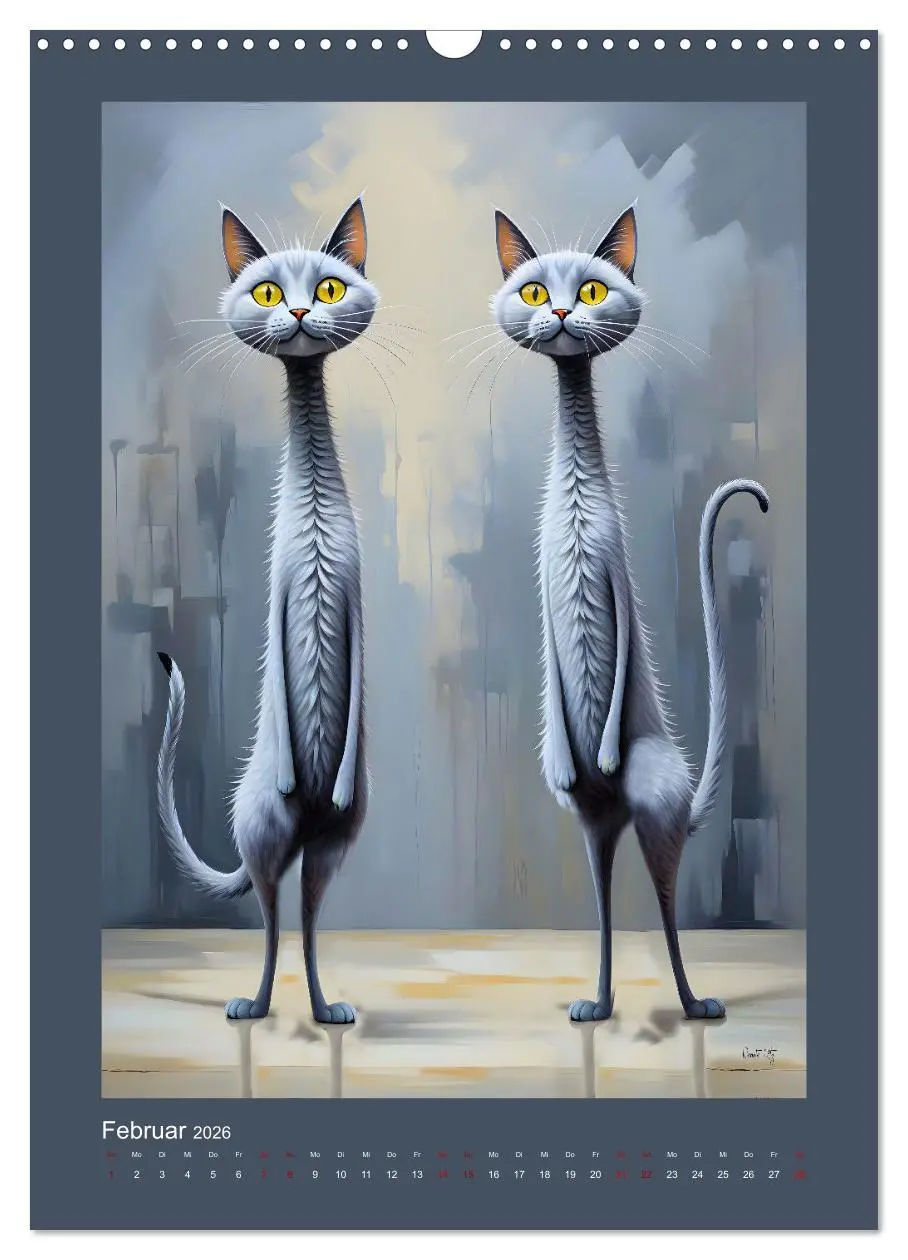 Bild: 9783457250235 | Buntes Katzenvolk (Wandkalender 2026 DIN A3 hoch), CALVENDO...