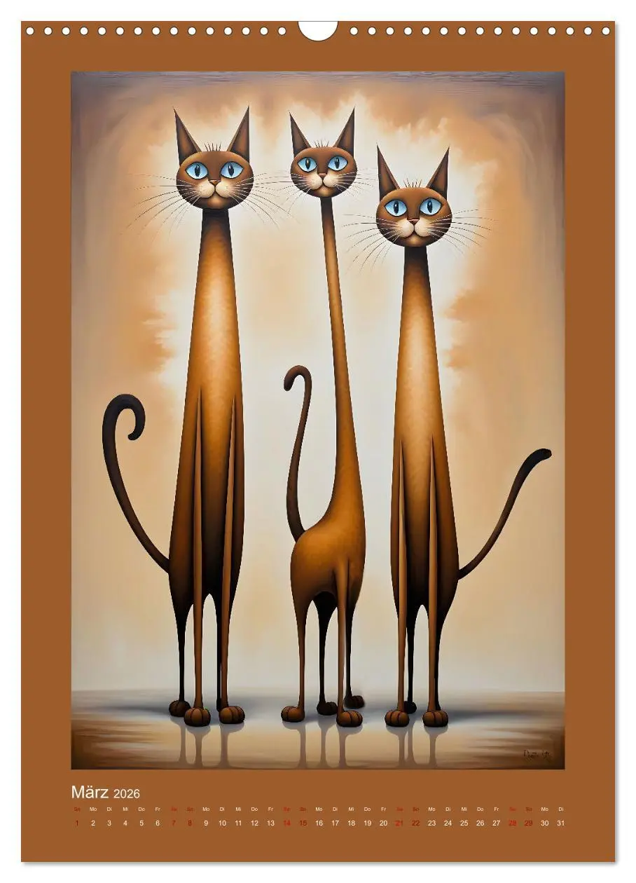 Bild: 9783457250235 | Buntes Katzenvolk (Wandkalender 2026 DIN A3 hoch), CALVENDO...