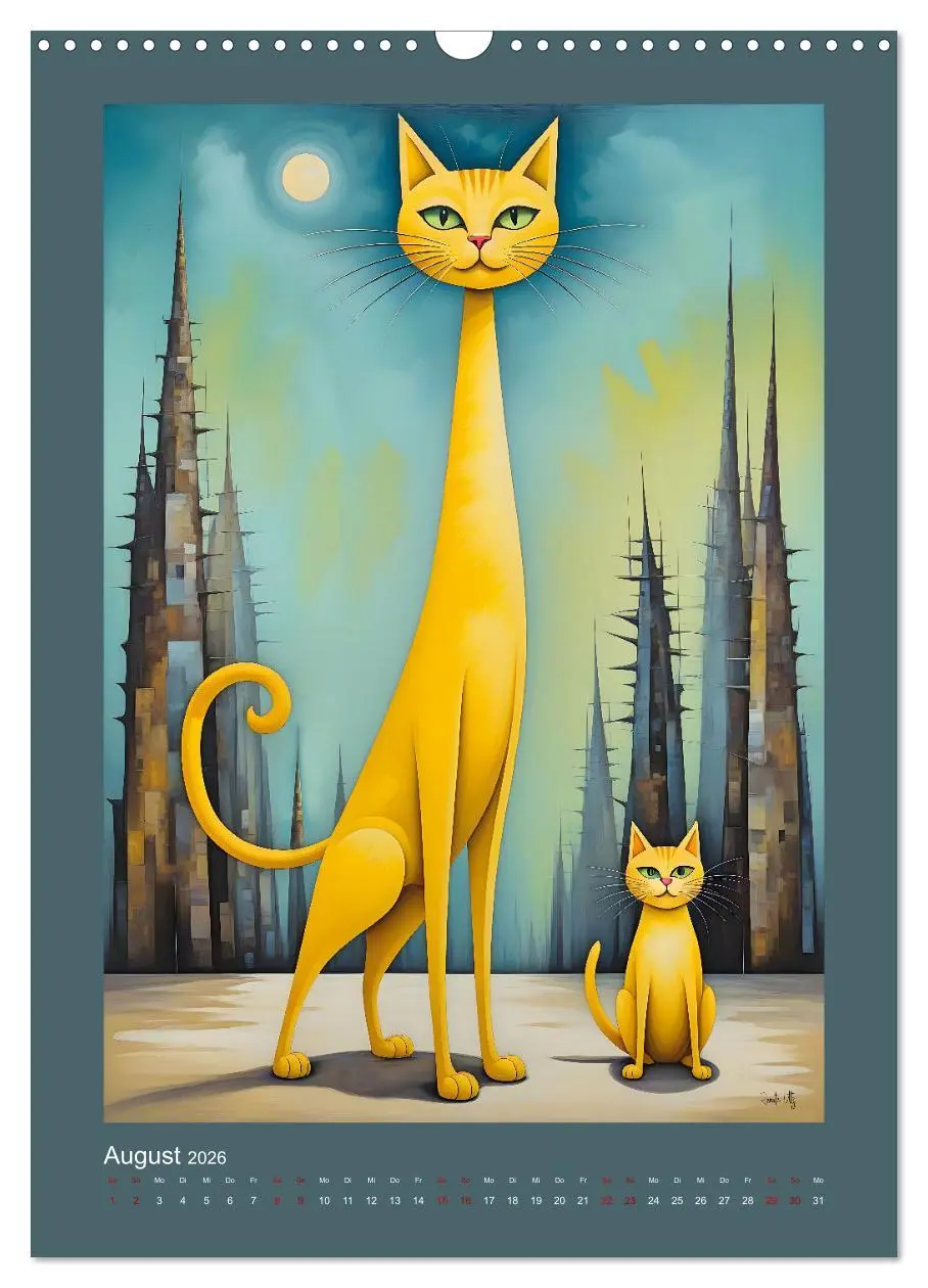 Bild: 9783457250235 | Buntes Katzenvolk (Wandkalender 2026 DIN A3 hoch), CALVENDO...