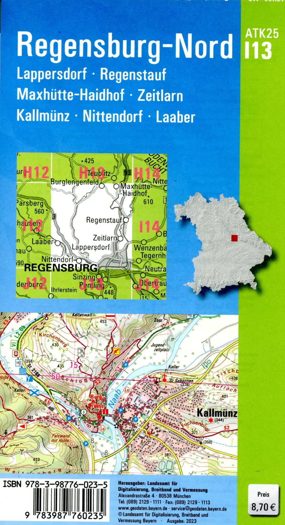 Bild: 9783987760235 | ATK25-I13 Regensburg-Nord (Amtliche Topographische Karte 1:25000)