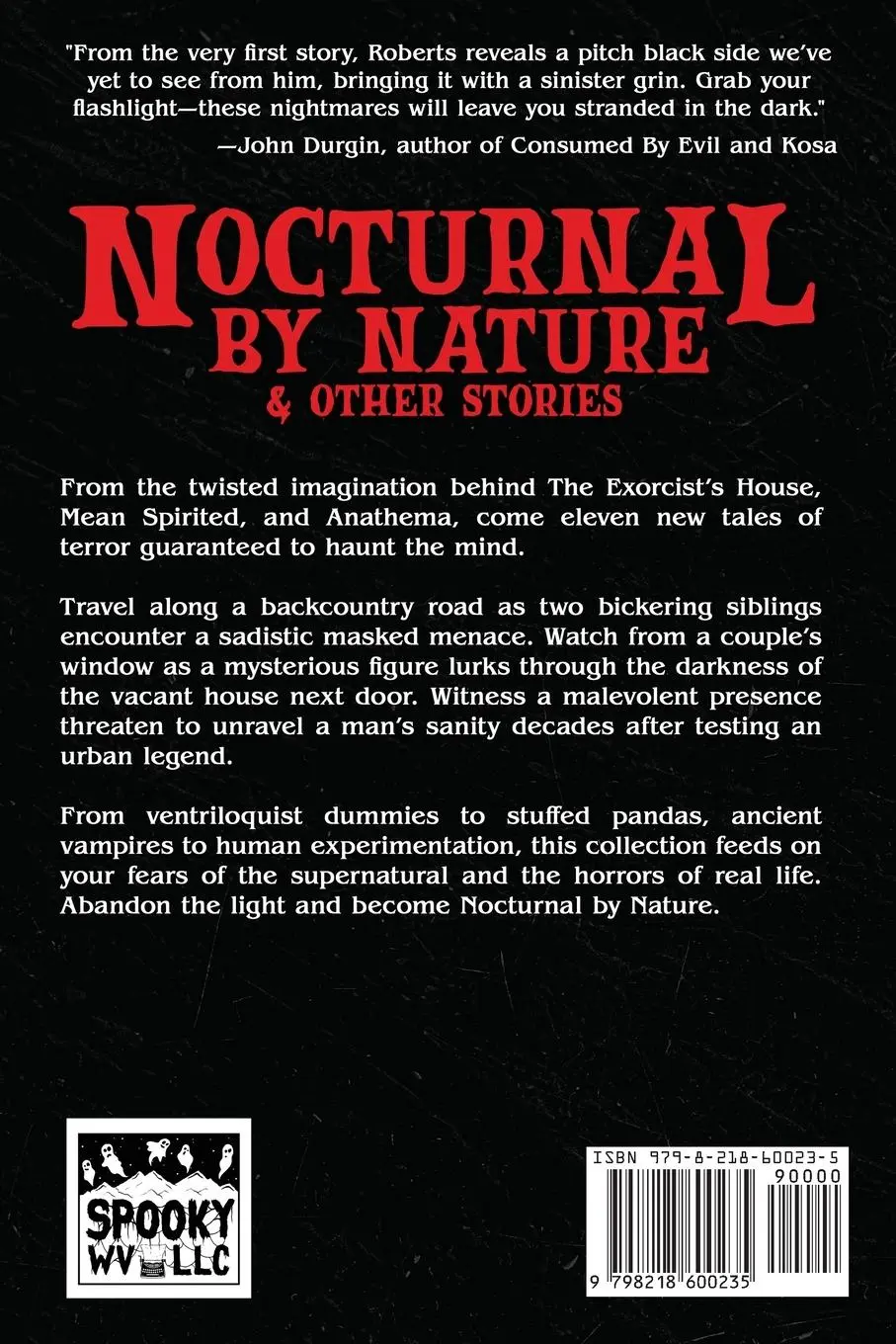 Rückseite: 9798218600235 | Nocturnal by Nature &amp; Other Stories | Nick Roberts | Taschenbuch