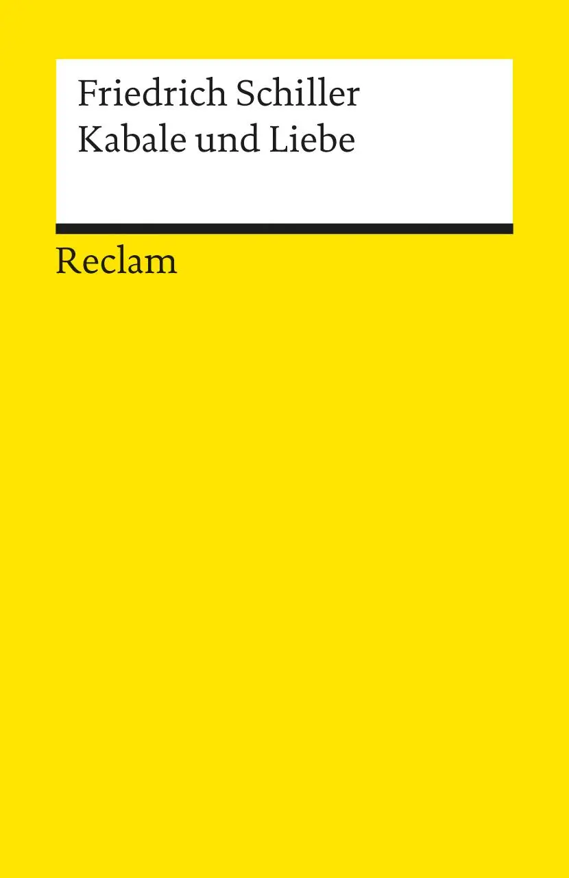 Cover: 9783150000335 | Kabale und Liebe. Ein bürgerliches Trauerspiel. Textausgabe mit...