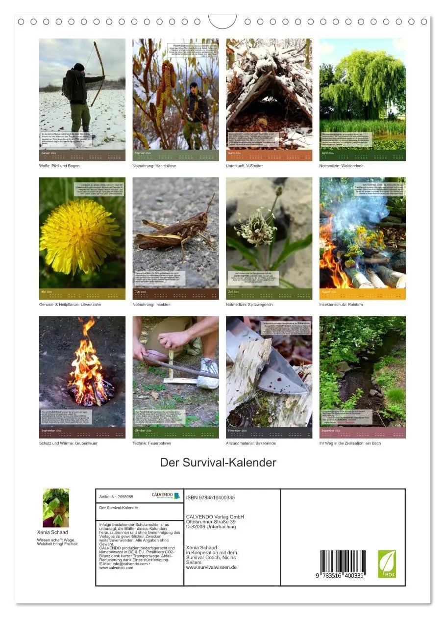 Bild: 9783516400335 | Der Survival-Kalender (Wandkalender 2026 DIN A3 hoch), CALVENDO...