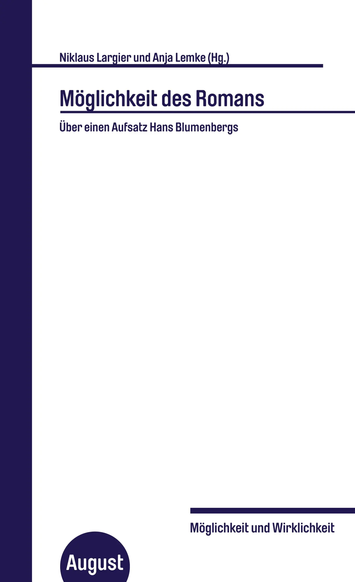 Cover: 9783751890335 | Möglichkeit des Romans | Über einen Aufsatz Hans Blumenbergs | Buch
