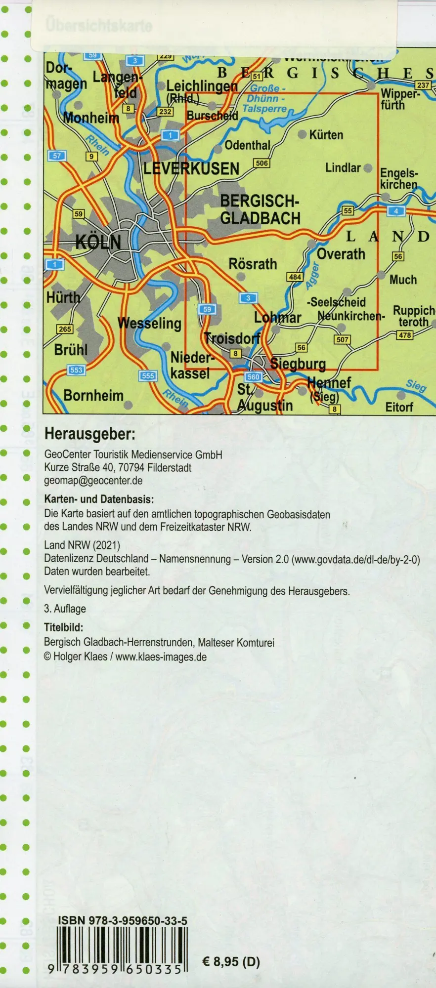 Bild: 9783959650335 | NRW Wanderkarte 03 Bergisch-Gladbach, Königsforst, Lindlar, Overath...