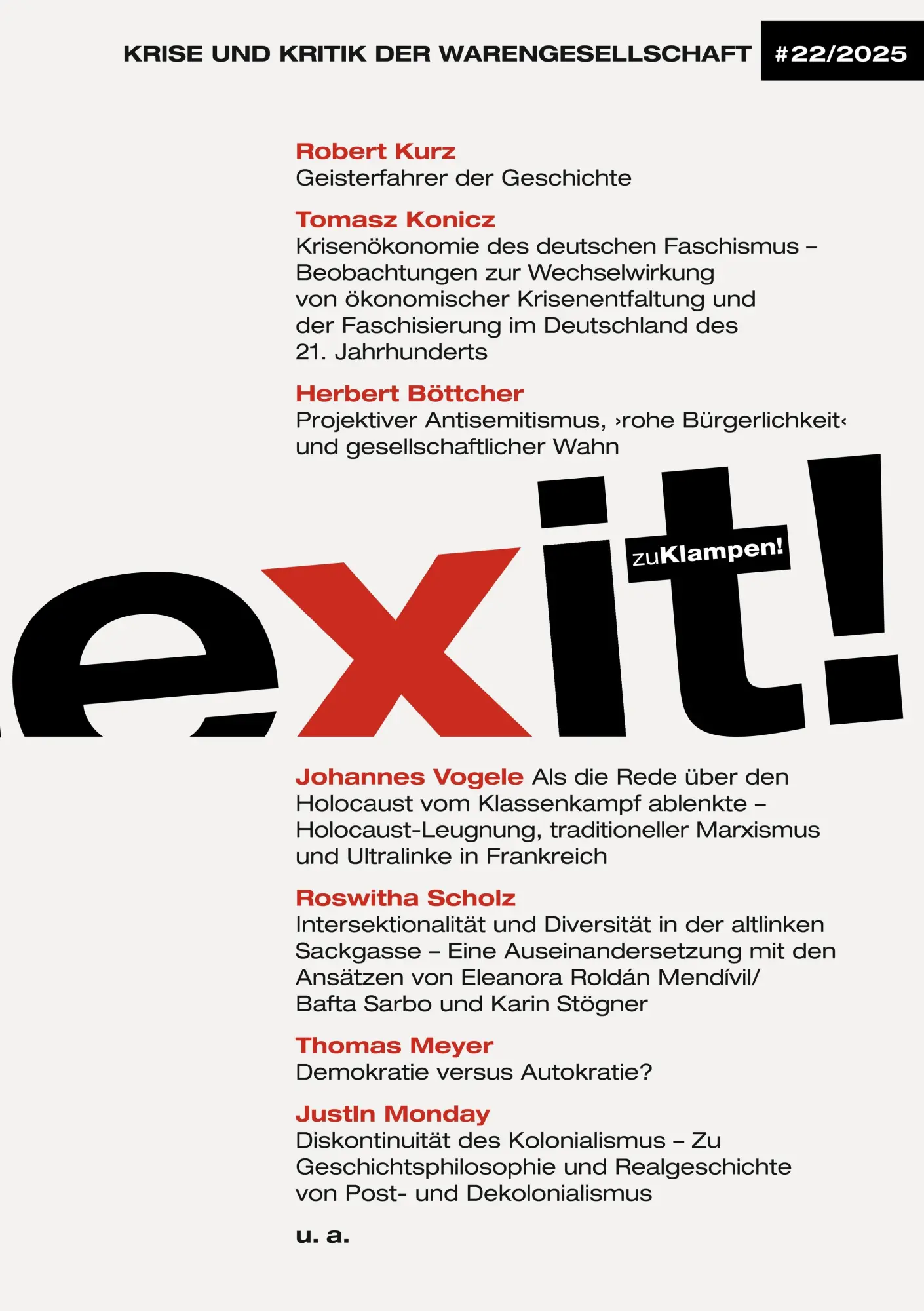 Cover: 9783987370335 | exit! Krise und Kritik der Warengesellschaft | Jahrgang 22, Heft 22