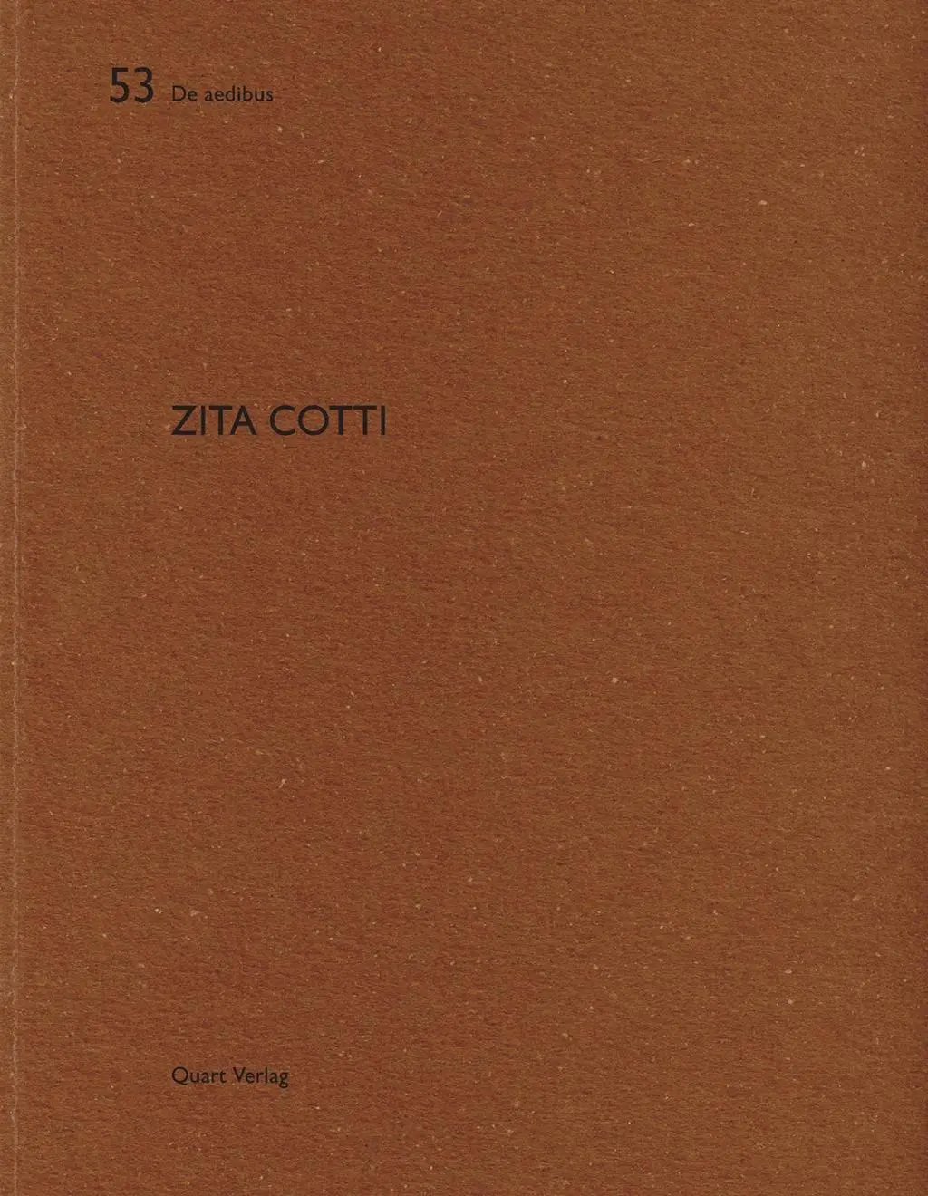 Cover: 9783037610435 | Zita Cotti | Engl/dt, De aedibus 53 | Gian-Marco Jentasch | Buch