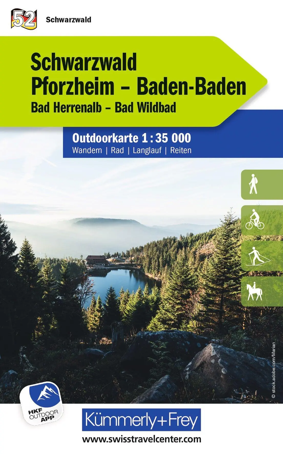 Cover: 9783259300435 | Kümmerly+Frey Outdoorkarte Deutschland 52 Schwarzwald, Pforzheim,...