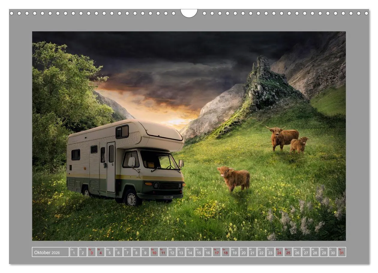 Bild: 9783457540435 | Camping macht glücklich! (Wandkalender 2026 DIN A3 quer), CALVENDO...