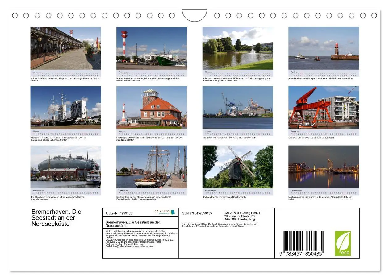 Bild: 9783457850435 | Bremerhaven. Die Seestadt an der Nordseeküste (Wandkalender 2026...