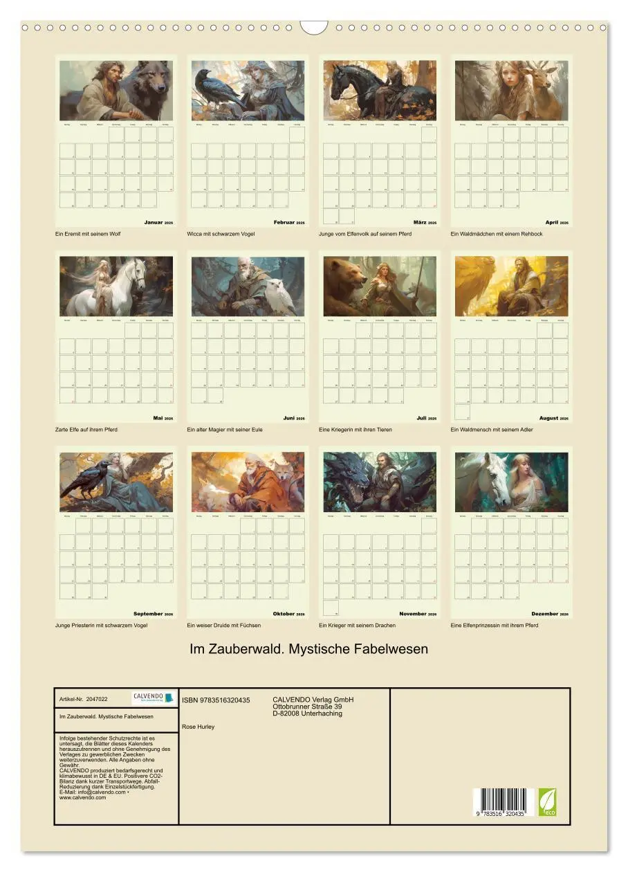 Bild: 9783516320435 | Im Zauberwald. Mystische Fabelwesen (Wandkalender 2026 DIN A2...