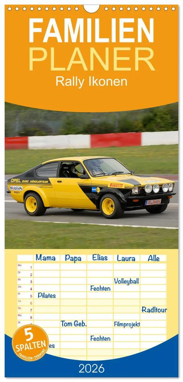 Cover: 9783516490435 | Familienplaner 2026 - Rally Ikonen mit 5 Spalten (Wandkalender, 21...