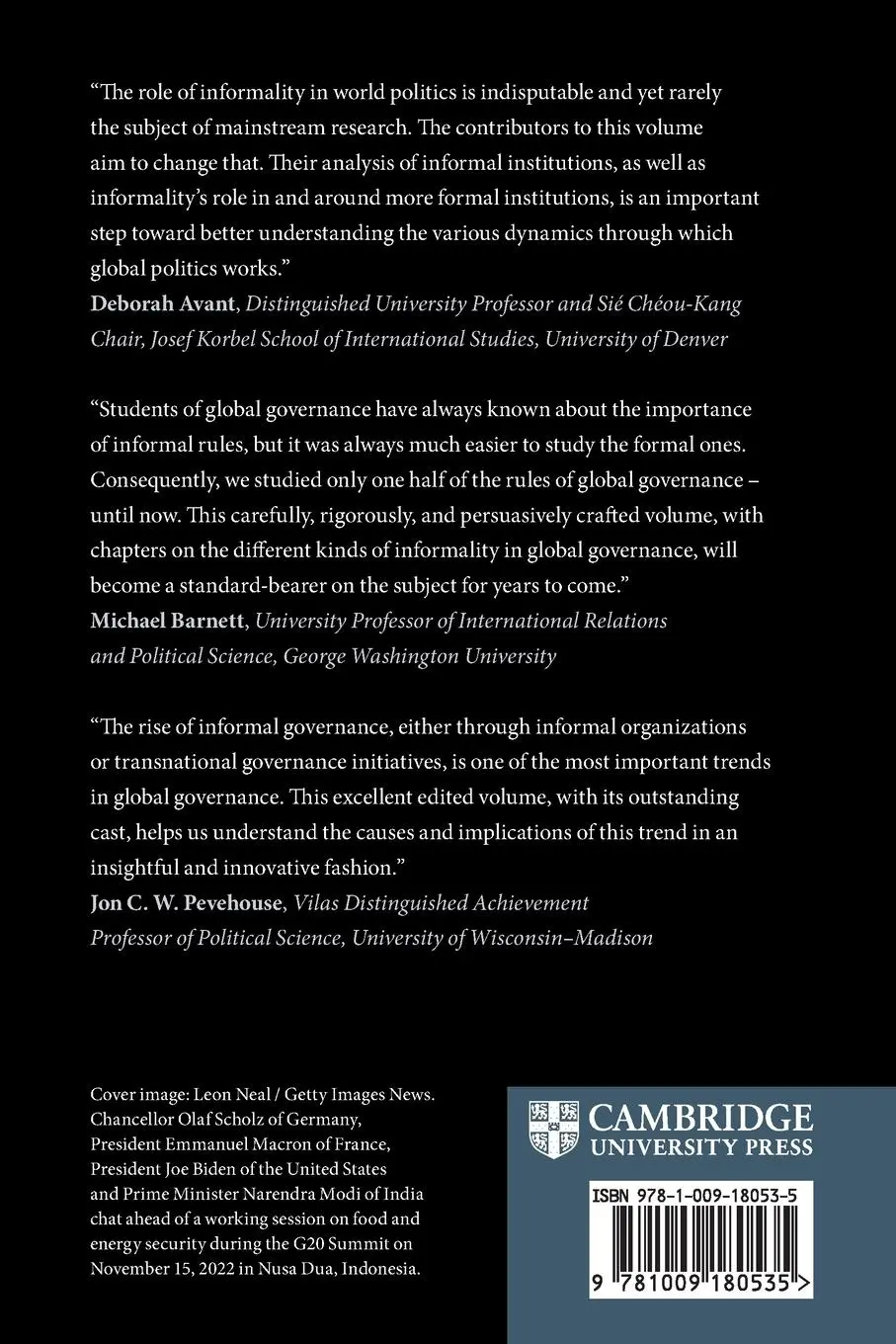 Rückseite: 9781009180535 | Informal Governance in World Politics | Thomas J. Biersteker | Buch