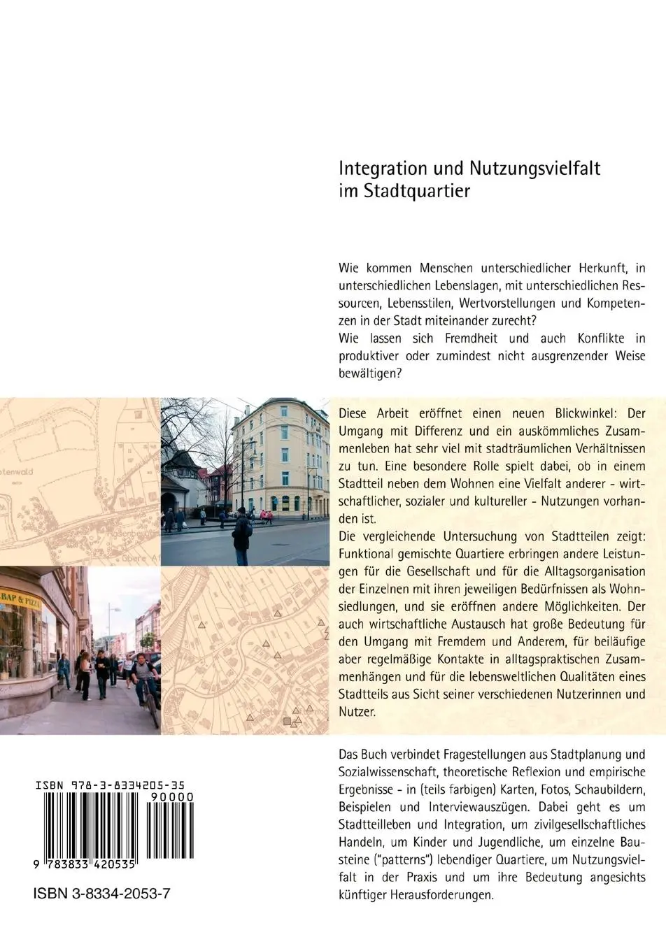 Rückseite: 9783833420535 | Integration und Nutzungsvielfalt im Stadtquartier | Steffen (u. a.)