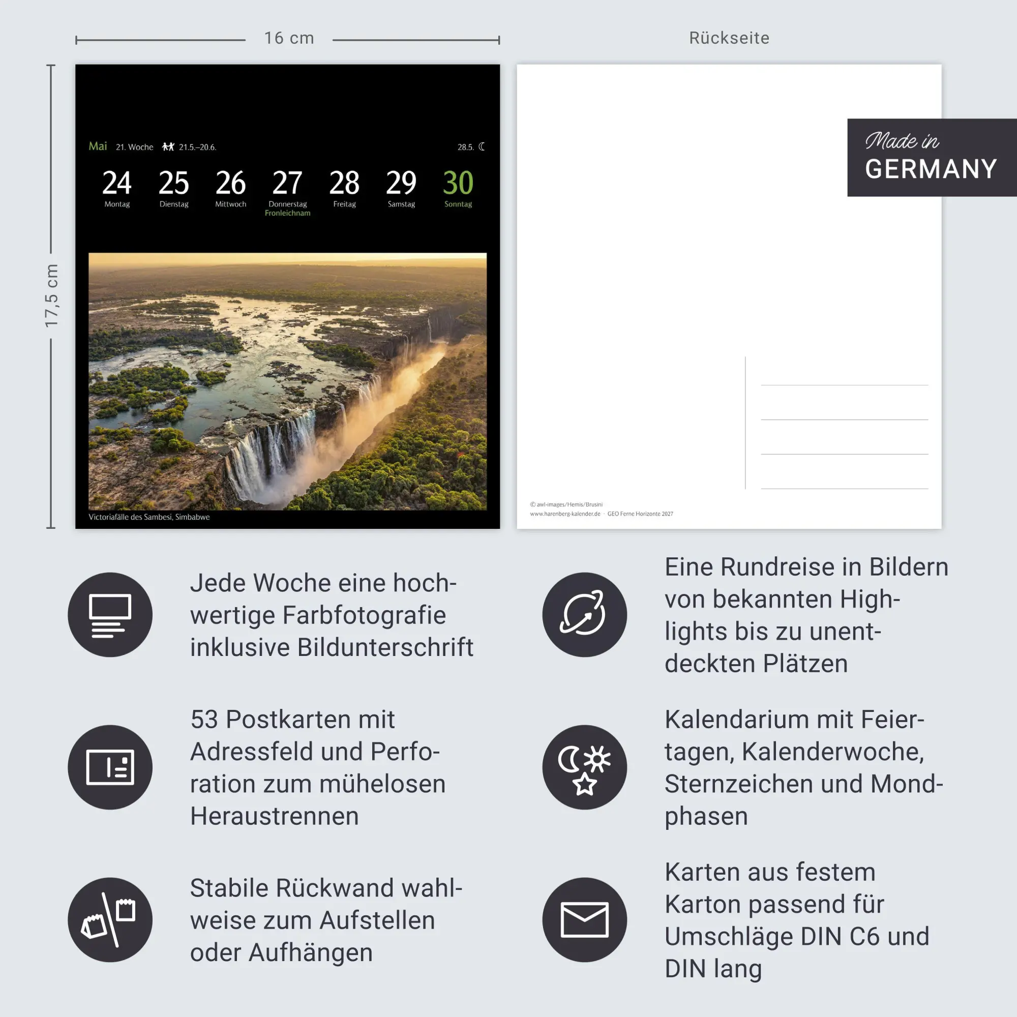 Bild: 9783840040535 | GEO Ferne Horizonte Postkartenkalender 2027 - Wochenkalender mit 53...