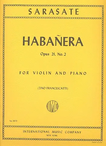 Cover: 9790220420535 | Habanera Op. 21 N. 2 (Francescatti) | Pablo de Sarasate | Buch