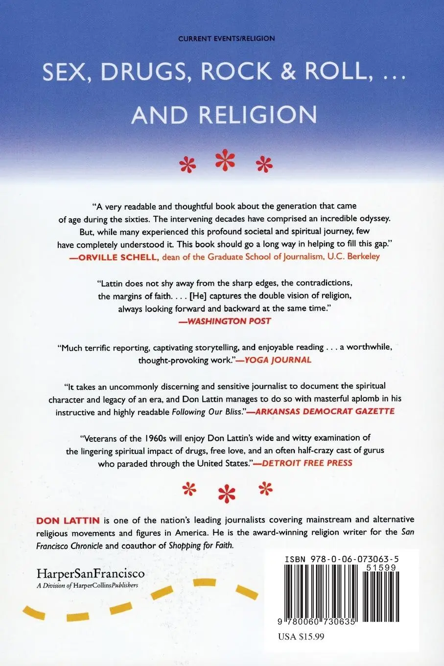 Rückseite: 9780060730635 | Following Our Bliss | Don Lattin | Taschenbuch | Englisch | 2004