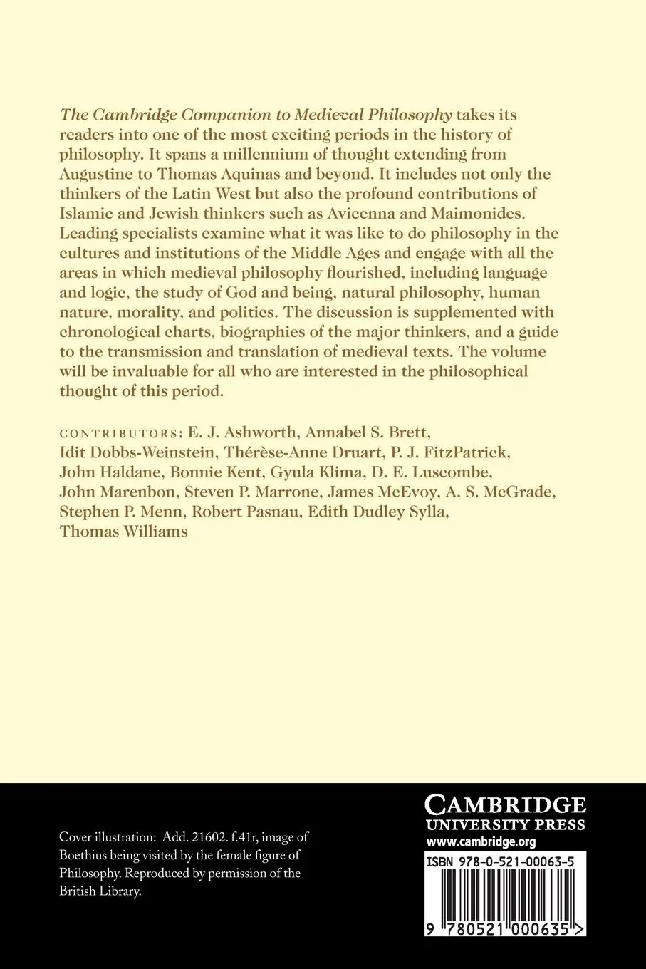 Rückseite: 9780521000635 | The Cambridge Companion to Medieval Philosophy | A. S. McGrade | Buch