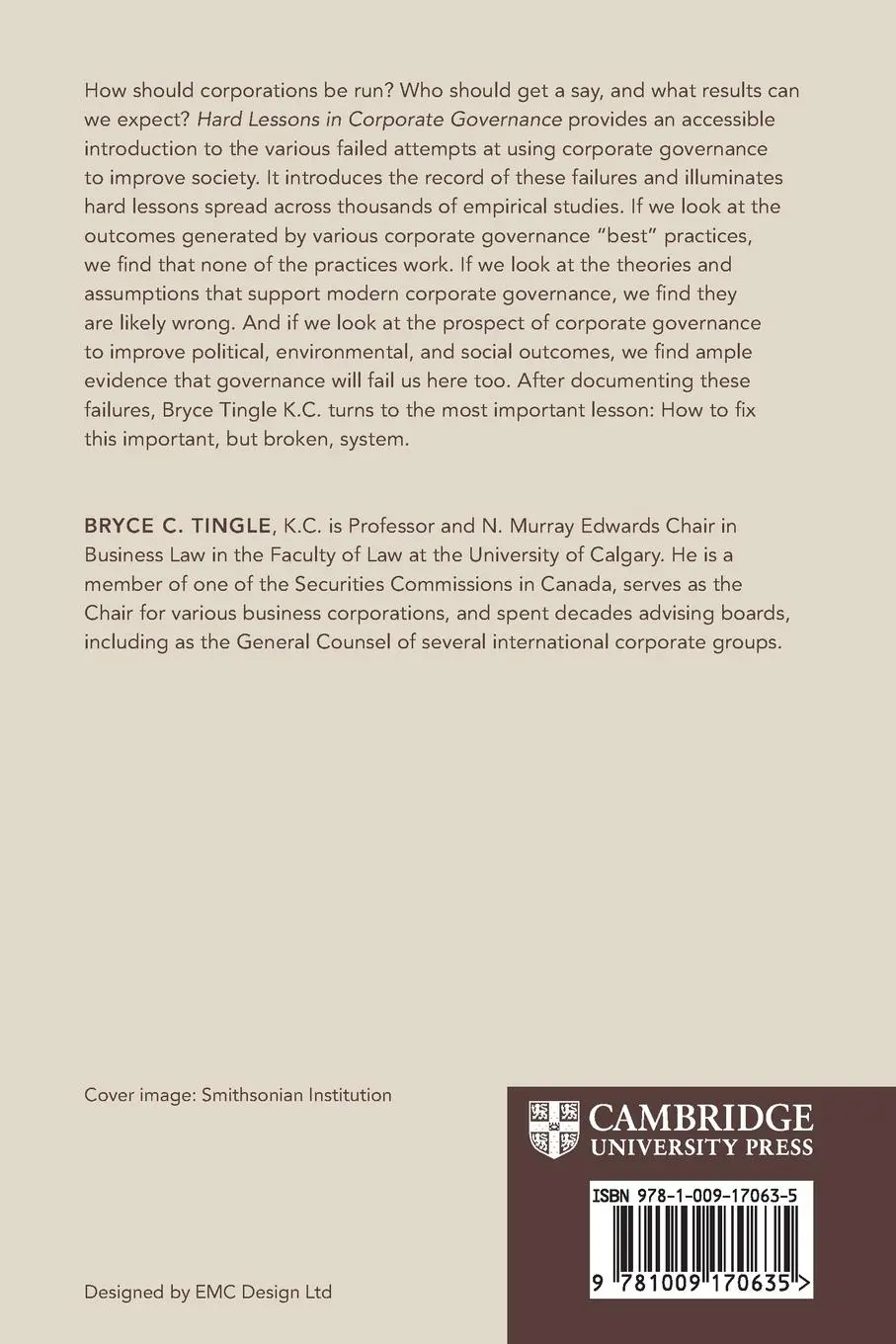 Rückseite: 9781009170635 | Hard Lessons in Corporate Governance | Bryce C. Tingle | Taschenbuch