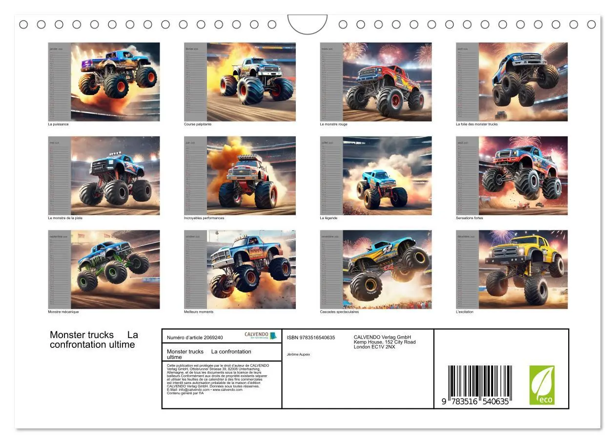 Bild: 9783516540635 | Monster trucks La confrontation ultime (Calendrier mural 2026 DIN...