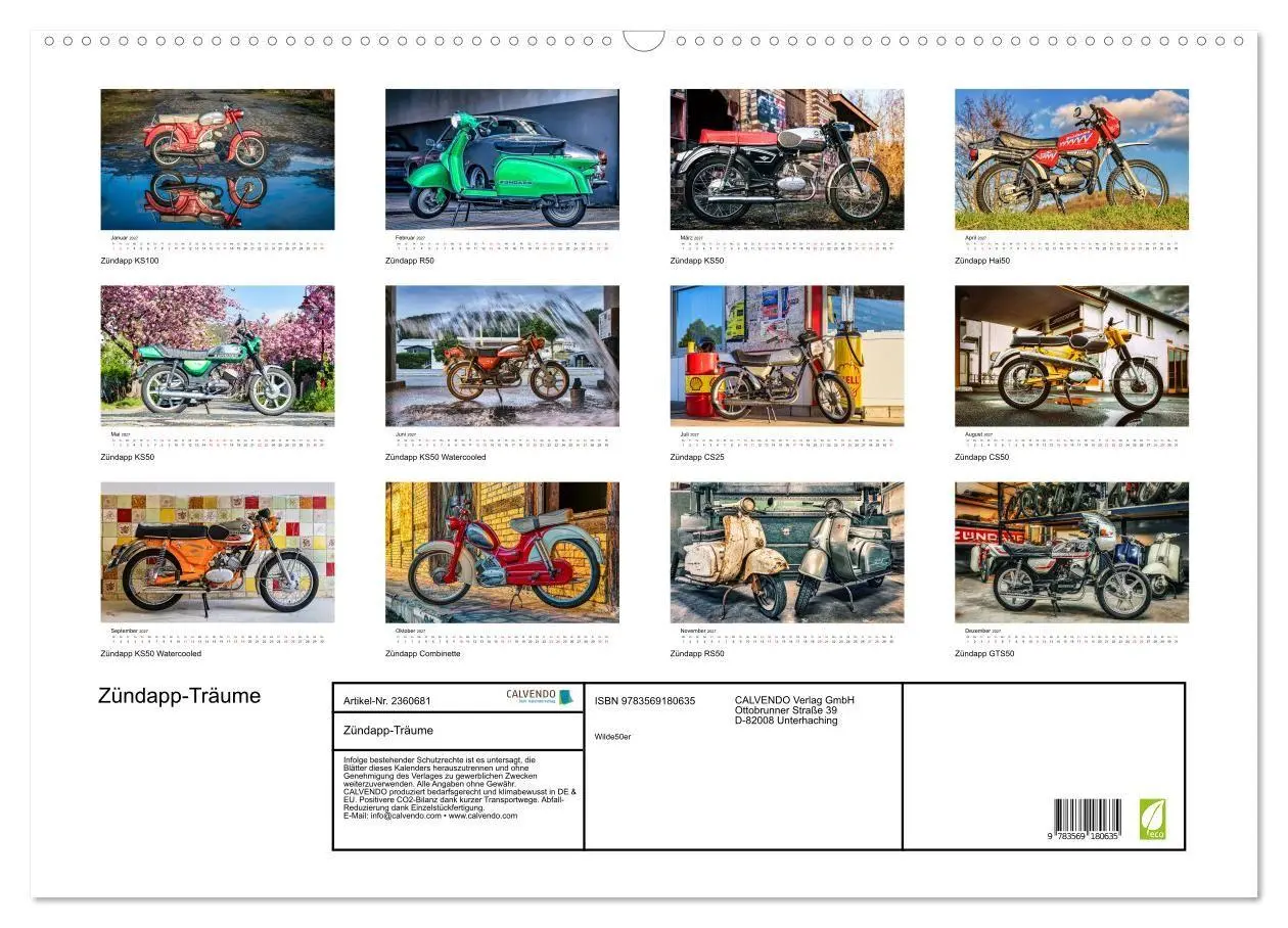 Bild: 9783569180635 | Zündapp-Träume (Wandkalender 2027 DIN A2 quer), CALVENDO...