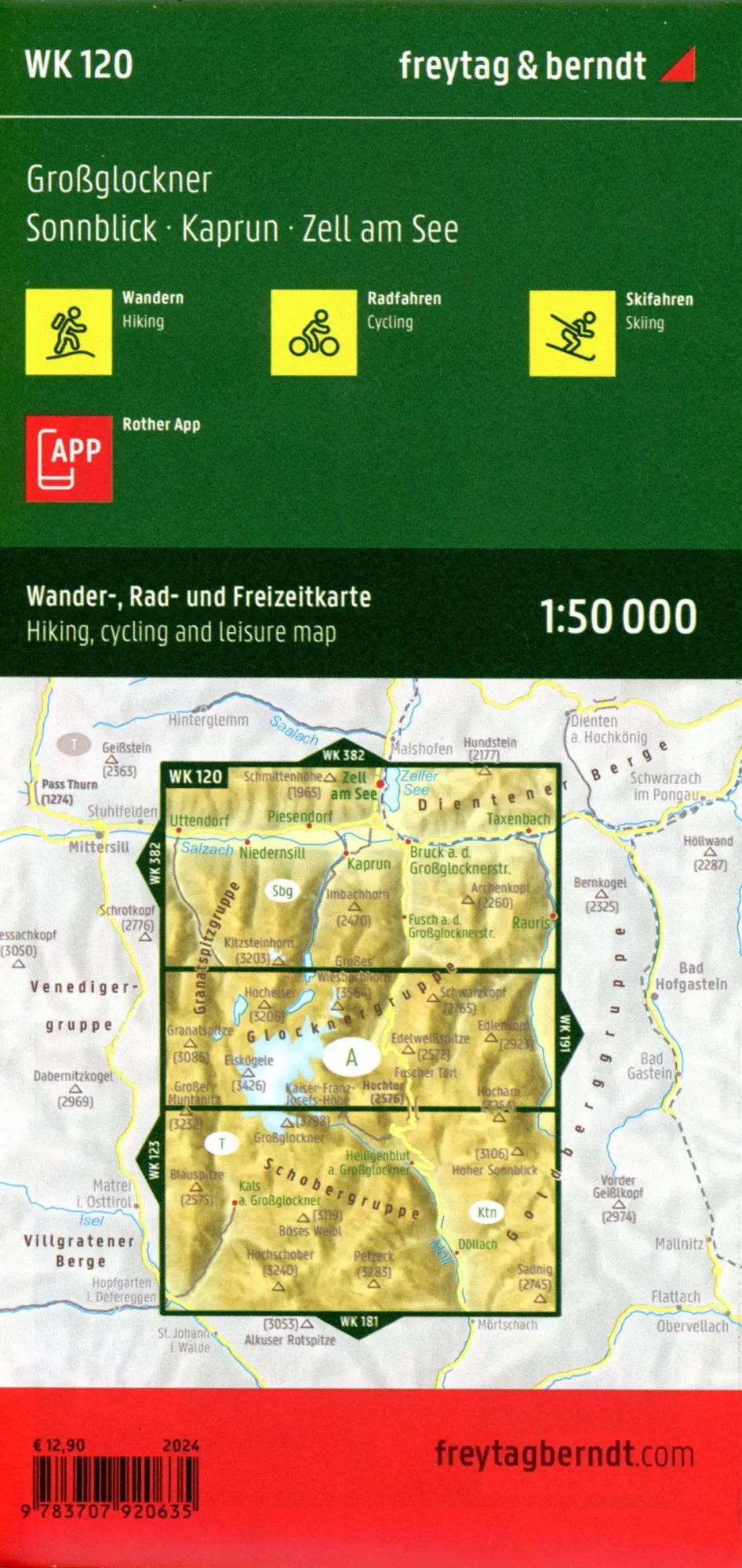 Bild: 9783707920635 | freytag &amp; berndt Wanderkarte WK 120 Großglockner, Sonnblick -...