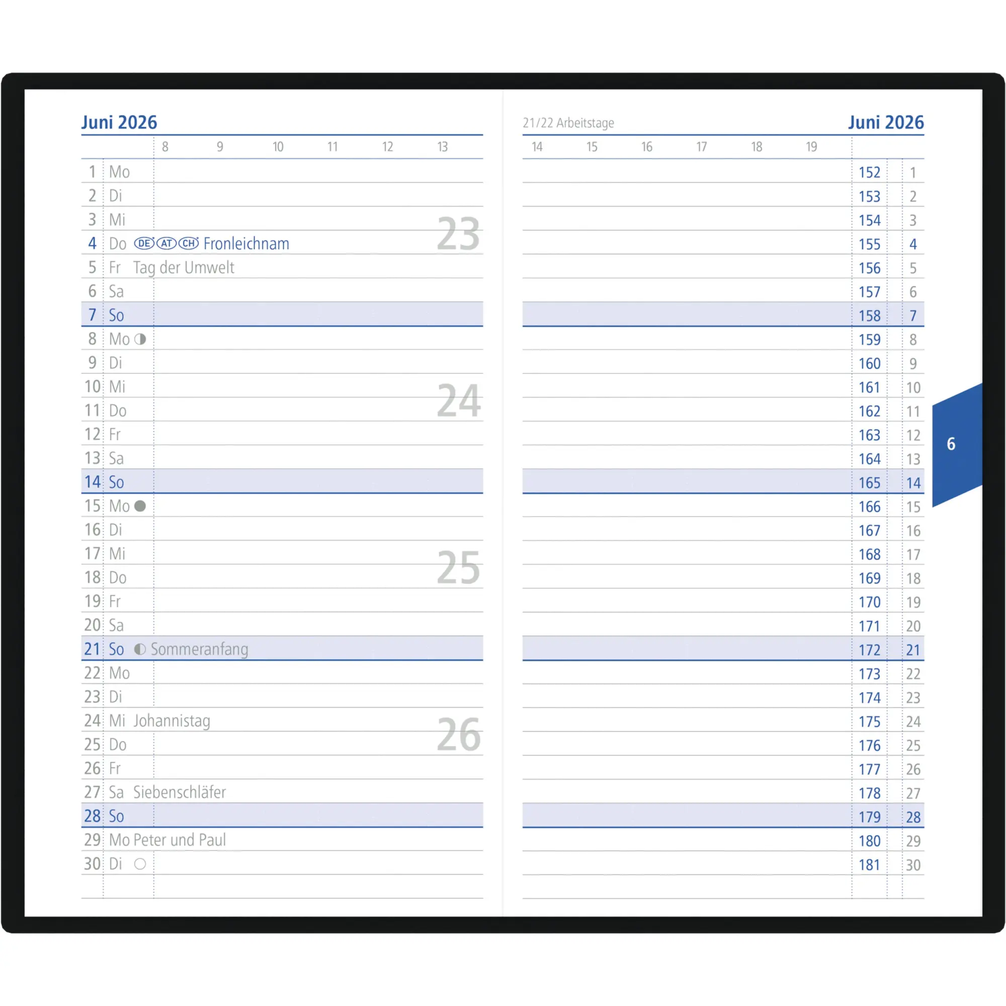 Bild: 4069095000735 | Taschenplaner schwarz 2026 - Bürokalender 9,5x16 cm - 32 Seiten - 1...